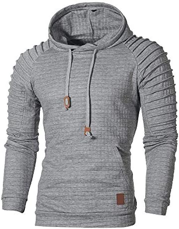 Men's Outerwear Light Jackets Autumn Long Sleeve Plaid Hoodie Sweatshirt Top Tee Blouse