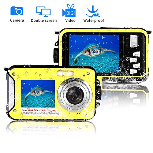 Waterproof Digital Camera FHD 1080P Underwater Camera 24.0MP Waterproof Camera Selfie Dual Screen Point and Shoot Underwater Digital Camera