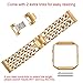 For Fitbit Blaze Bands, bayite Replacement Stainless Steel Chain Bands with Metal Frame for Fitbit Blaze Gold