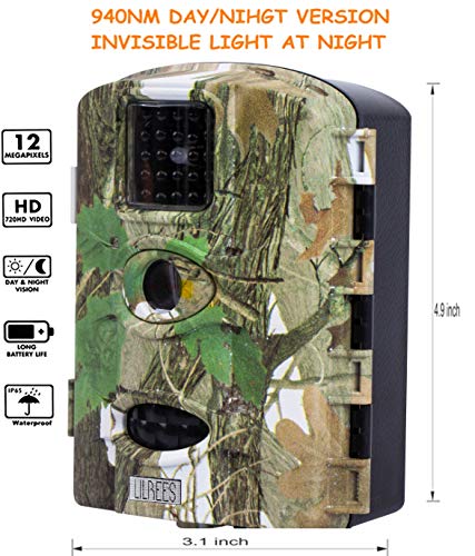 Lilbees Trail Game Camera 16MP 1080P Waterproof Hunting Scouting Cam Wildlife Monitoring Motion Activated Night Vision 2.4" LCD IR LEDs