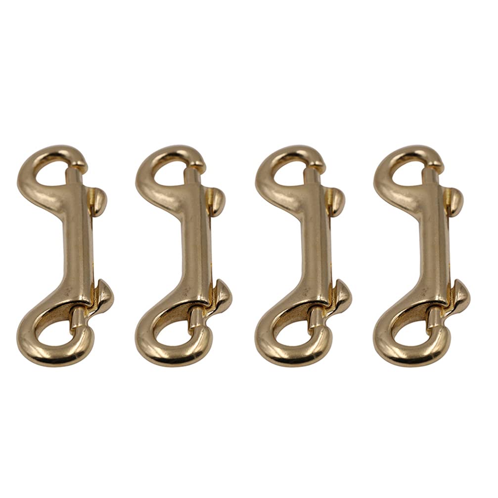 ULTECHNOVO Keyring Clips Brass Double End Snap Bolt Snaps Double Ended Hook Hook Clip Diving Hook for Diving Pet Luggage Outdoor Mountaineering， 4pcs Heavy Duty Clips