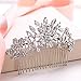 EVER FAITH Bridal Hair Accessories Crystal Flower Snowflake Side Comb Wedding Headpiece for Bride Clear Silver-Tone