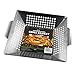 HomEco Vegetable Grill Basket, Professional Grade 430 Stainless Steel Wok, Meat Grilling Basket, BBQ, Barbecue, Veggie, Fish, Quesadilla, Shrimp, Corn, Kabob- Outdoor Grilling Accessories