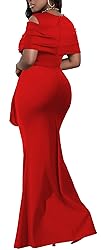 Red Formal Dresses for Women Sexy Cold Shoulder