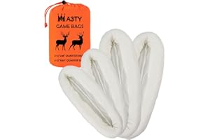 Game Bags Deer & Elk, 4 Pack Big Hunting Meat Bag, Reusable Rolled Breathable Large Quarter Bags for Caribou, Moose, Heavy Du