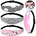 Accmor Baby Carseat Head Support Band Strap 4 Pack for Carseats Stroller Neck Relief Head Strap for Toddler Child Kids Infant(Black Wave + Pink Unicorn +Pink/Grey Cloud Pattern)
