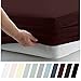 California Design Den King Size Fitted Sheet Only, Deep Pocket Soft 400 Thread Count 100% Cotton Sateen, No Pop-Off Elastic, Durable Hotel Quality Fitted Sheet (King, Burgundy Red)
