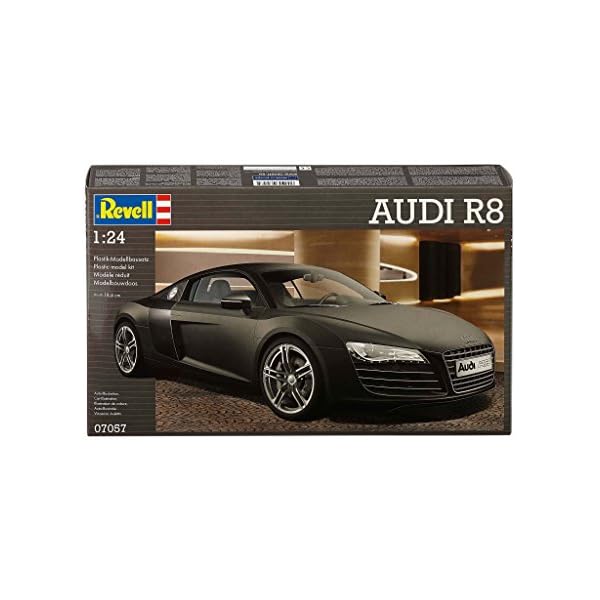 Revell Modellbausatz Auto 1:24 - Audi R8 im Maßstab 1:24, Level 4, originalgetreue Nachbildung mit vielen Details, 07057 – Bild 3