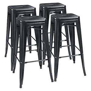 Four metal indoor/outdoor stools unstacked