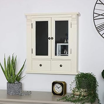 Melody Maison Cream Mirrored Bathroom Wall Cabinet Amazon Co Uk