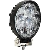 Buyers Products 1492115 4.5 Inch Round LED Flood Work Light, 1350 Lumens | Round LED Flood Work Light Delivers 1350 Lumens With 6 LEDs, IP67 Protection, Stud Mount, And Black Aluminum Housing