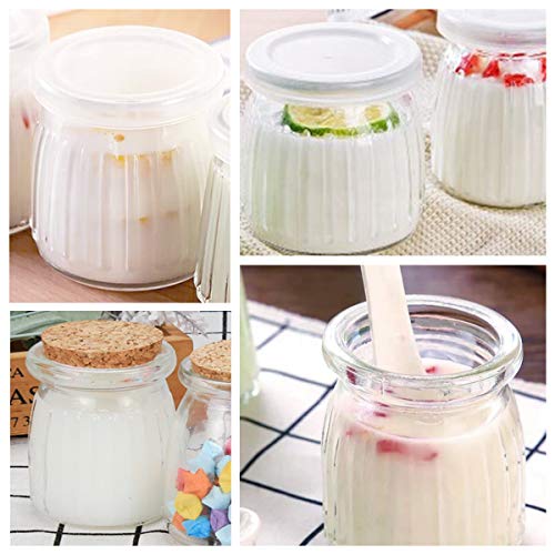 Glass Jars, KAMOTA 40 PACK 6 oz Yogurt Jars With PE Lids, Glass Pudding