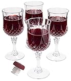 Prexware Set of 8 Unbreakable Wine Glasses, Acrylic Wine Glasses, Cryslal Like Wine Glasses. And 1 Wine Bottle Stopper Pourer