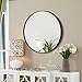 MORIGEM Round Mirror, 23.6” Wall Mirror, Wall-Mounted Mirror for Bedroom, Bathroom, Living Room & Entryway, 1.4” Metal Frame Vanity Mirror, Black