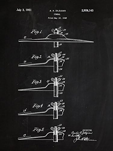 Zildjan Cymbal Patent Chalkboard-Style Art Print - 8x10 inch
