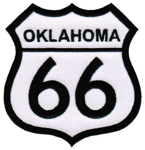 Route 66 Oklahoma Embroidered Patch Iron-On Highway Road Sign Biker Emblem