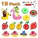 Roksy Inc Inflatable Drink Holders 15 Pack Floats Inflatable Beverage Cup Coasters Set Summer Swimming Pool Party Supplies Bath Toys for Baby Kids Toddlers Teens Adults Party Favors