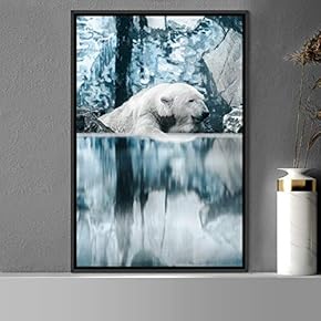 signwin Framed Canvas Wall Art Bear Animals Bear...