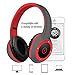 Wireless Bluetooth Headsets, Bodecin Skin Friendly Leather 3D Over-ear Stereo Sound Sport Bluetooth 4.1 Headphones for iPhone/iPad/Android Build in Mic Support TF Card(Psychedelic Red)