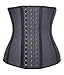 YIANNA Breathable Waist Trainer for Women Underbust Latex Sport Girdle Corsets Cincher Hourglass Body Shaper, (Black, M)