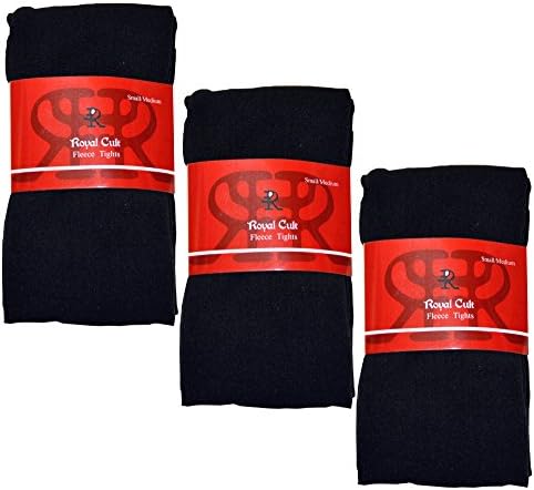 Royal Cult Women's Skinny Fit Fleece Tights 3-Pack Black Small / Medium