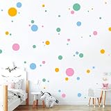 Wandtattoo Kreise Set – 60 Bunte Punkte In Pastellfarben, Selbstklebend & Abziehbar, Für Kinderzimmer & Deko