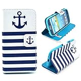 Galaxy S3 Case, M-Zebra Printed Series Light Color Design PU Leather Stand Wallet Type Magnet Design Flip Case Cover For Samsung Galaxy S3 i9300, with Screen Protectors+Stylus+Cleaning Cloth (Anchor 1)