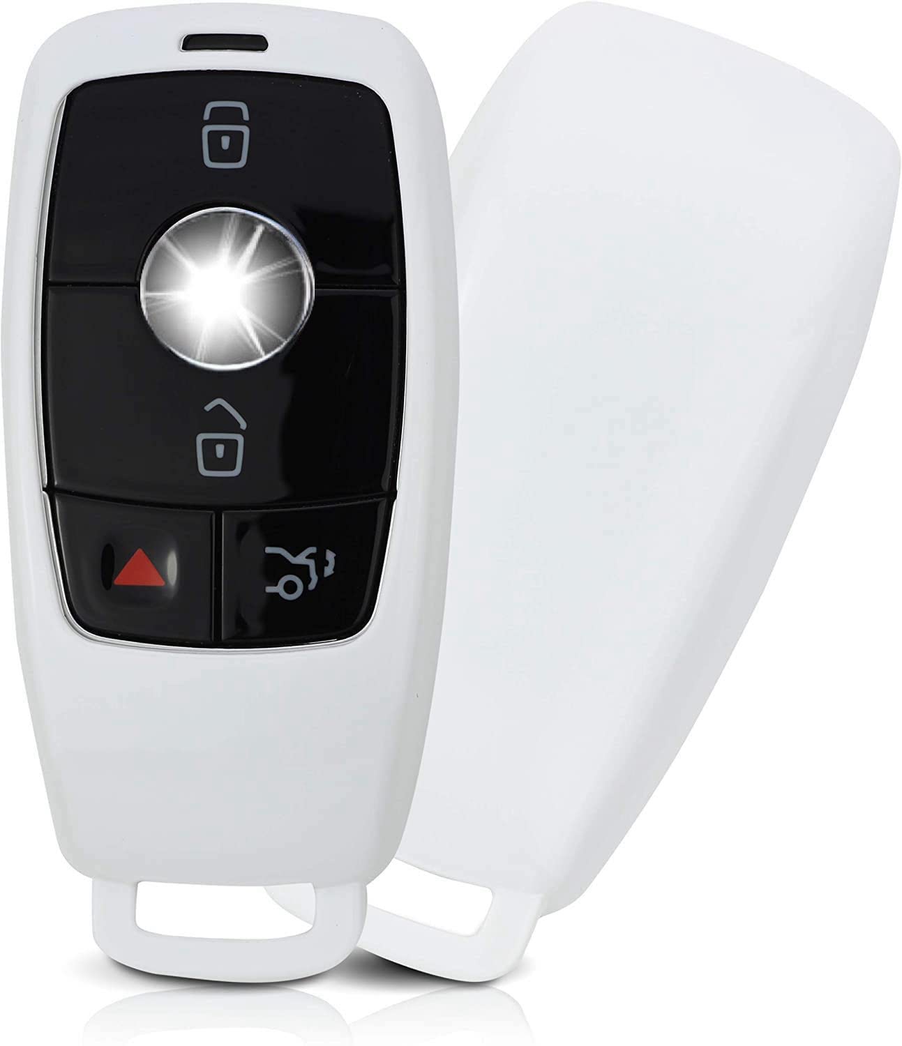 Protex GRADE PROTECTIVE SHELL CASE COVER FOR 3/4 BUTTON SMART INTELLIGENT KEY FOB REMOTE 2017 2018 MERCEDES-BENZ MODEL C-CLASS AMG E-CLASS S-CLASS CLA GLA HYBRID W213 (WHITE)