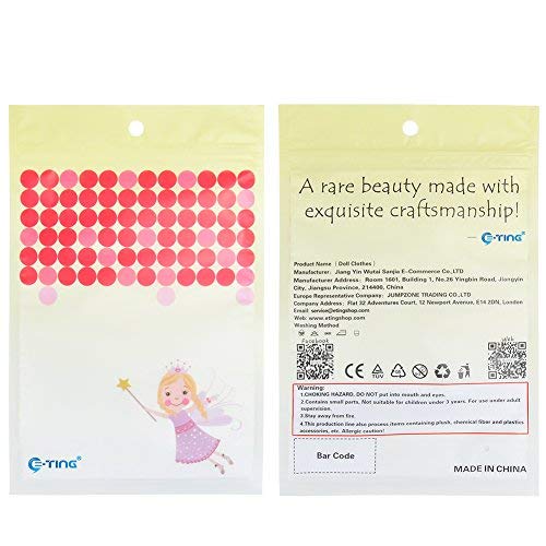 E-TING Lot 15 Items = 5 Sets Fashion Casual Wear Clothes Outfit Party Dress with 10 Pair Shoes for Girl Doll