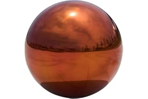 Koiugayk Stainless Steel Gazing Globe Mirror Ball, Decorative Gazing Balls for Garden, Reflective Smooth Garden Ball Sphere for Outdoor Yard Decoration (Orange, Dia: 12 inch)