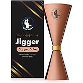 Jigger For Bartending - Double Sided Jigger 1 oz 2 oz - Bar Cocktail Jigger With Measurements Inside - Bar Jigger With Easy To Read Marks Get Accurate Pours (Copper)