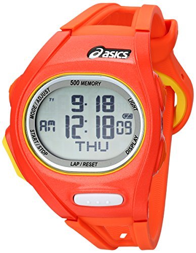 Asics Unisex CQAR0107 Orange and Yellow Digital Running Watch