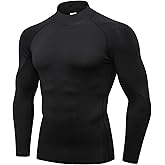 SPVISE 1 or 2 Pack Men's Compression Shirts Long Sleeve Athletic Workout T-Shirts Cool Dry Undershirts Turtle Neck Gym Tops