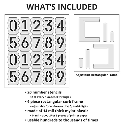 Curb Stencil Kit for Address Painting, All Numbers - 14 Mil Mylar ...