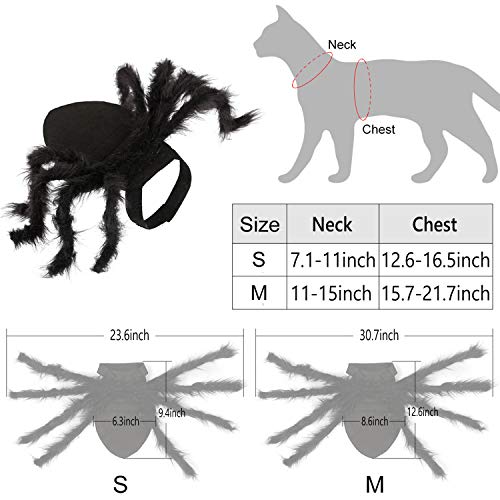 RYPET Dog Spider Costume Halloween Spider Costume for Small to Medium