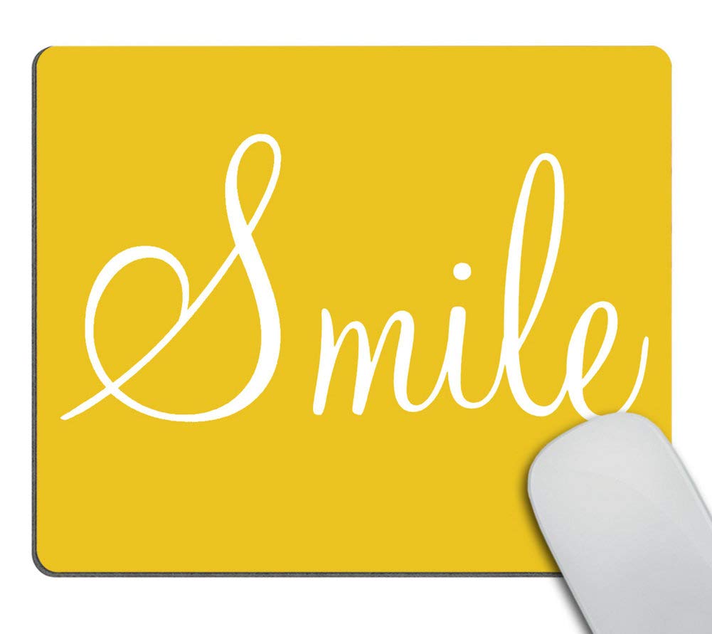 Wasach Smile Sunshine Yellow Decorative Mouse pad Rectangle Non-Slip Rubber Mousepad 9.5 X 7.9 Inch (240mmX200mmX3mm)