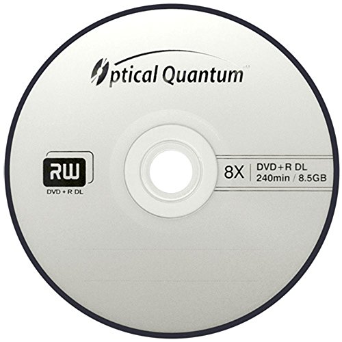 Optical Quantum OQDPRDL08LT 8 X 8.5 GB DVD+R DL Double Layer Recordable Blank Media Logo Top, 50-Disc Spindle