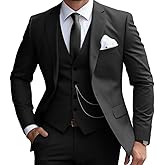 Mens 3 Pieces Classic Suit Wedding Blazer Grooms Jackets Vests Pants Suits