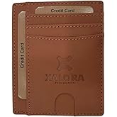 XALORA Slim Leather Wallet for Men & Women – Minimalist Front Pocket Card Holder with RFID Blocking