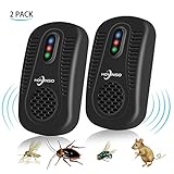 Ultrasonic Pest Control Repeller 2 Pack Electronic Mice Repellent Insects Mice Repel Non-Toxic Environmentally Friendly People and Pets Safe