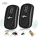 Ultrasonic Pest Control Repeller 2 Pack Electronic Mice Repellent Insects Mice Repel Non-Toxic Environmentally Friendly People and Pets Safe