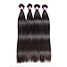 ISEE Hair 8A Brazilian Virgin Straight Hair 3 Bundles 100% Unprocessed Human Hair Weave Extensions Natural Color Can Be Dyed and Bleached (24''&26''28')