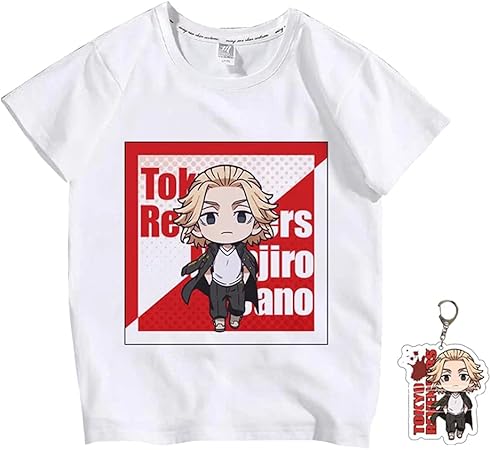 Amazon Co Jp 東京リベンジャーズ Tシャツ 子供 大人 アニメ プリント 柔らかい 子供服 大人服 春夏 半袖 かっこいい イベント 衣装 誕生日 プレゼント 東京リベンジャーズ グッズ マイキー ドラケン キーホルダー付き 佐野万次郎 M ホビー 通販
