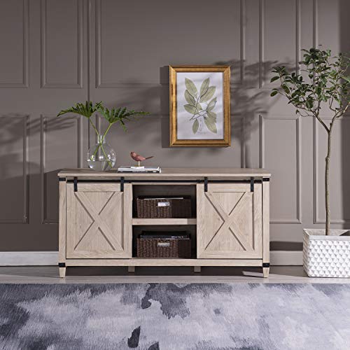 image for Sekey Home Sliding Barn Door TV Stand | Entertainment Center | TV Cons
