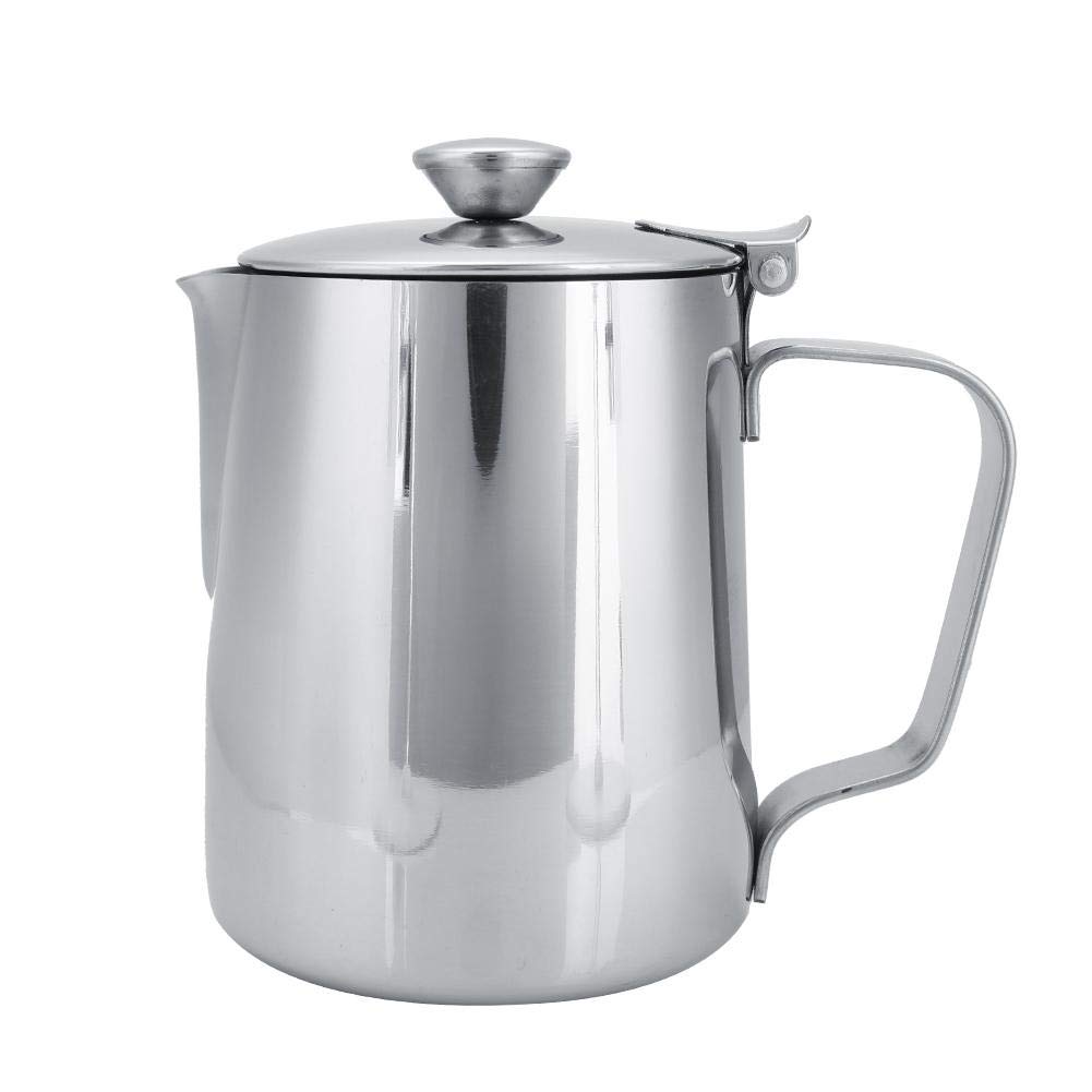 Eboxer Milk Frothing Pitcher 250mL/350mL/600mL/1000mL/1500mL/2000mL Stainless Steel Milk Jug Perfect for Making Coffee, Latte & Cappuccino(350ml)
