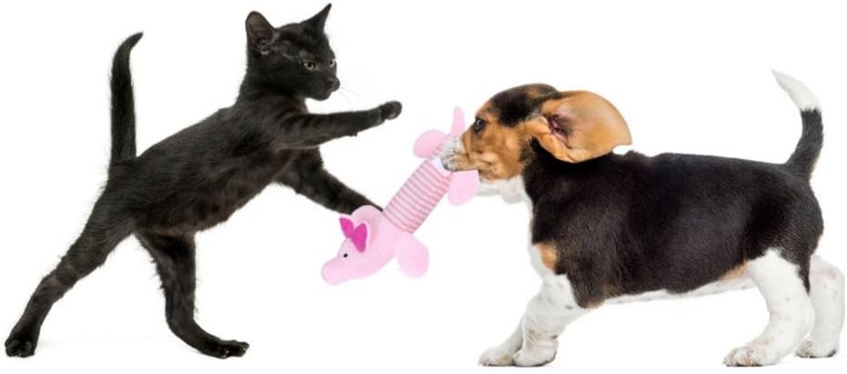Dog Squeaky Toys, Pet Chew Toy Plush Skin Stuffless and Sound Fun Animal Shape Types Tug & Interactive for Gift (Pink Pig) - Image 3