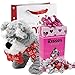Valentines Day Gift Basket | 12 Inches Stuffed Plush Dog Puppy with Love Squishy Bone Pillow(COLOR MAY VARY) | Hersheys Kisses Milk Chocolate Box | V-Day Gift Bag & Card Tag | Her Wife Girlfriendthumb 3