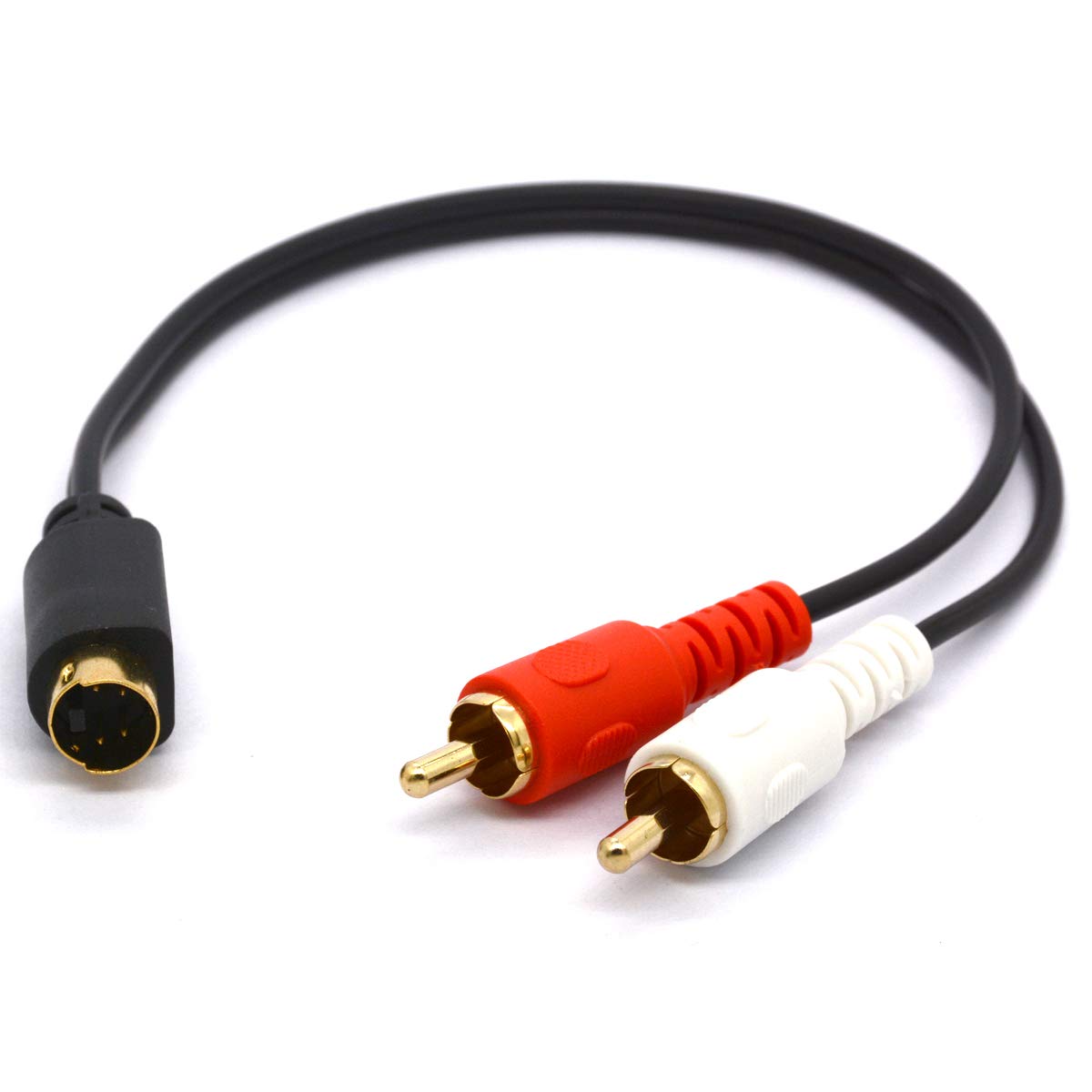 Tomost S-Video to 2-RCA Audio Cables - 4 Pin S-VHS Male Plug to Two RCA Male Connectors Y Splitter Extension Cord