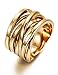 13.7MM Stainless Steel Cross Ring Women Girls Statement Cocktail Ring Jewelry Rose Gold/Gold Plated