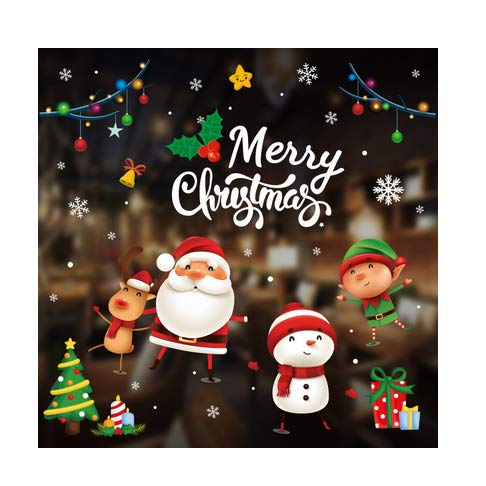 2021 Christmas Window Stickers Christmas Window Clings Sticker PVC Stickers for Home Shop Window Glass Display Decoration with"Merry Christmas & Happy New Year"